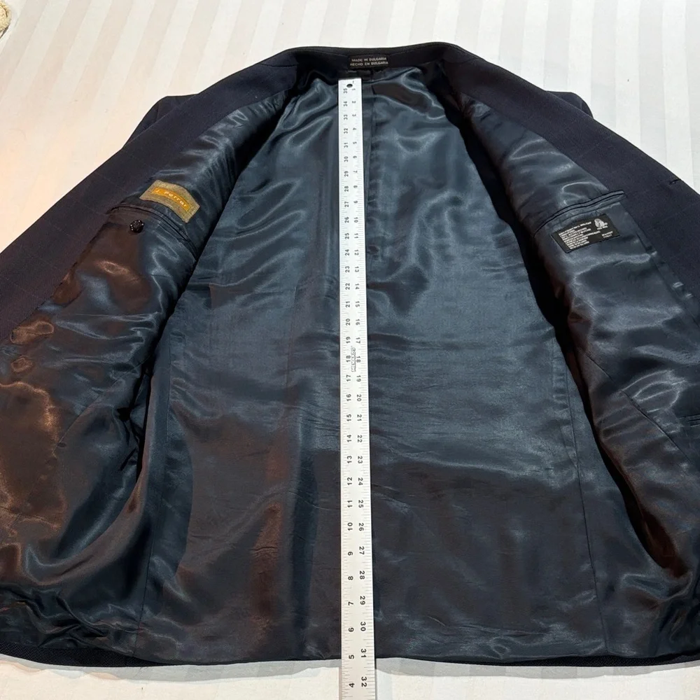 J Ferrar Navy Men's Blazer Sport Coat Suit Jacket 42R